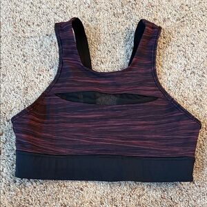 Lululemon Athletica Striped Black and Purple Sports Bra